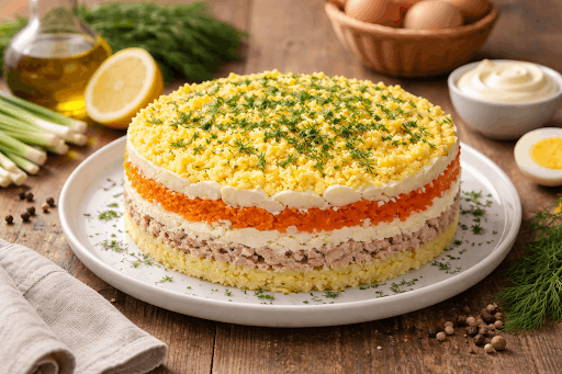 “Mimoza” Salatı: Sovet klassikasından müasir variantlara